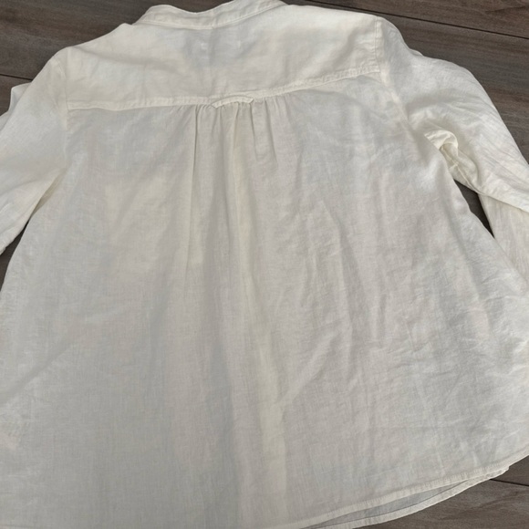 Anthropologie Pilcro Women's Cream Linen Blend Button-Down Shirt Size Small - Picture 11 of 11